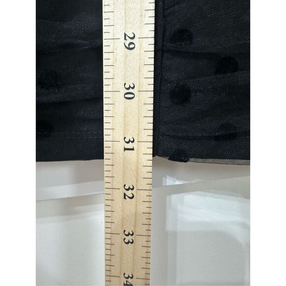 NWOT Hello Molly Meet Me At The Bar Ruched Sheer Dotted Sleeve Black Mini Dress - Picture 12 of 14